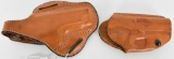 Lot of 2 Brown Leather Holster