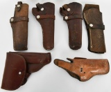 Lot of 6 Various Leather Holsters