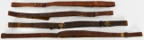 Lot of 4 Various Size Brown Leather Slings