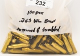 100 Count Of .243 Win Empty Brass Casings