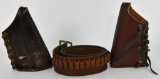 Hunters Leather Ammo Belt & 2 Leather Cheek Pads