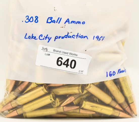 160 Rounds Of Lake City .308 Ball Ammunition