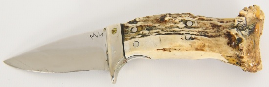 MM Marked Custom Fixed Blade Knife Stag Style