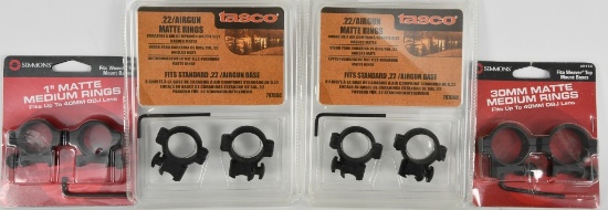 NIP Ring Lot: Tasco .22 airgun rings& Simmons
