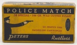 Collectors Box Of 50 Rds Peters Police Match .38