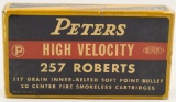 Collectors Box Of 20 Rds Peters .257 Roberts Ammo