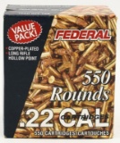 550 Rounds Of Federal .22 LR Ammunition