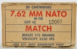 20 Rounds Of 7.62mm Nato Match Ammunition