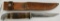 Vintage Wood Inlay Fixed Blade Knife & Sheath