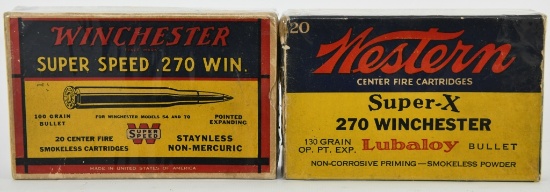2 Boxes Of Collector .270 Win Empty Brass Casings