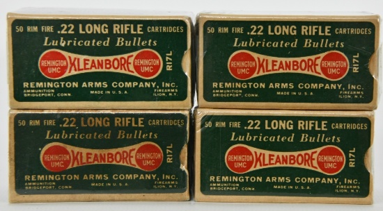 4 bxs Collectible Remington Arms Company .22 ammo