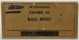 50 Rounds Of Ball M1911 .45 Cal Ammunition