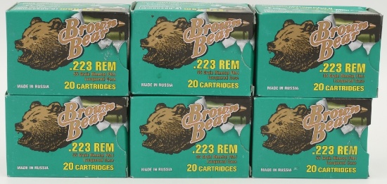120 Rounds Of Brown Bear .223 Rem Ammunition