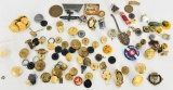 Large Lot of Misc. Military & Political Buttons &