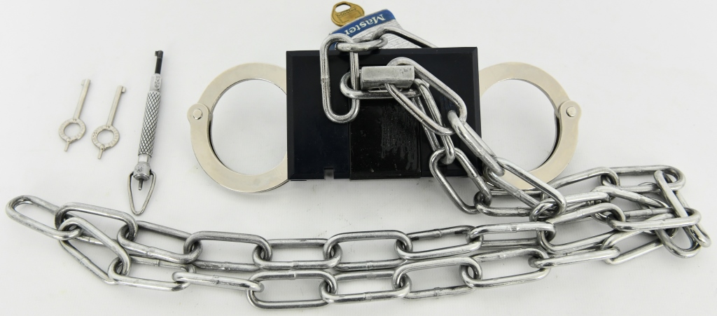 CTS Thompson Model 7084 Blue Box Cover For Chain Handcuffs