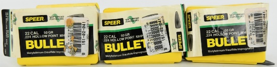 300 Ct. SPEER OGIVE CAL .22 .224 DIA HOLLOW POINT