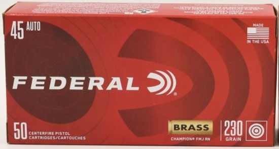 50 Rounds Of Federal Champion .45 Auto Ammo