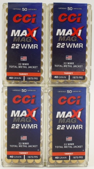 200 Rounds CCI Maxi-Mag .22 WMR Ammunition