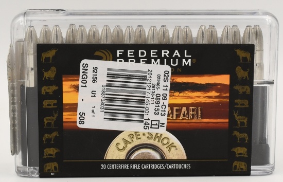 20 Rounds Federal Premium Safari .375 H&H Mag