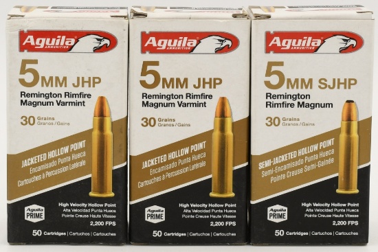 150 Rounds Aguila Varmint 5mm RRM Ammunition