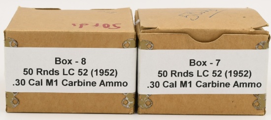100 Rounds Lake City M1 .30 Carbine Ammunition
