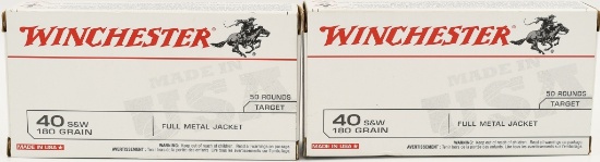 100 Rounds Winchester USA .40 S&W Ammunition