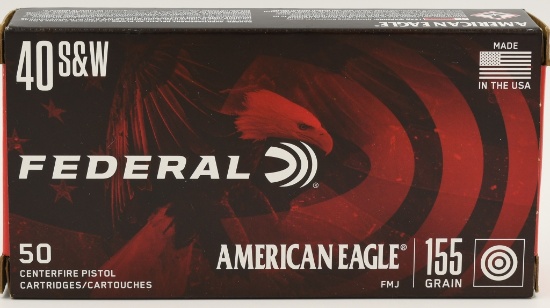 50 Rounds Federal American Eagle .40 S&W Ammo