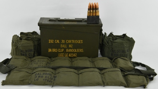 192 Rounds Of .30-06 Ammo On Enbloc Clips