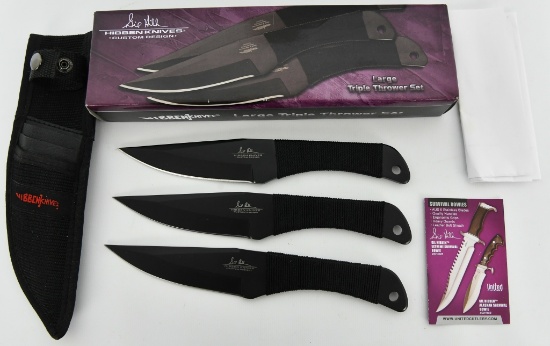 Gil Hibben 8.5" Cord Grip Triple Thrower Set Black