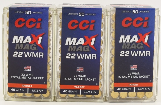 150 Rounds Of CCI Maxi-Mag .22 WMR Ammunition