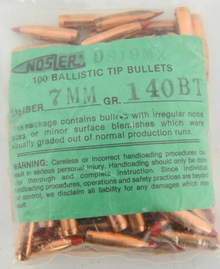 100 Count Of Nosler 7mm Ballistic Bullet Tips