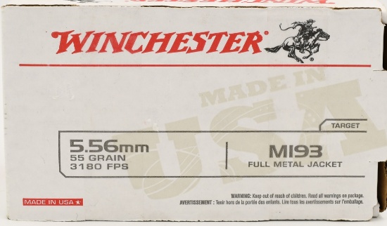 150 Rounds Of Winchester M193 5.56mm Nato Ammo