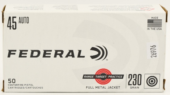 50 Rounds Federal Range Target Practice .45 ACP