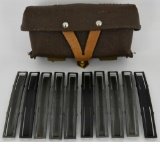 Lot of 10 SKS Stripper Clips & Military Pouch