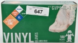 1 Box Of 100 Ct Safety Zone Vinyl Gloves Size XL