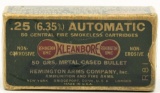 Rare Collectors Box Of 23 Rds Remington .25 Auto
