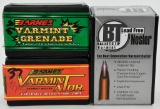 3 various boxes of Varmint Bullet tips