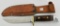 Western USA W36 D Wood Fixed Blade Sheath Knife