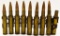 8 Rds Of Fired Military Belt Linked .50 BMG Ammo