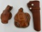 Lot of Three Leather Holsters various sizes