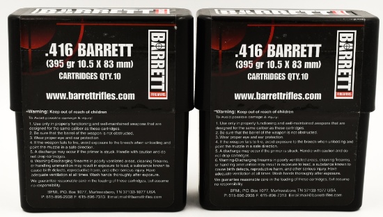 20 Rounds of .416 Barrett Ammunition
