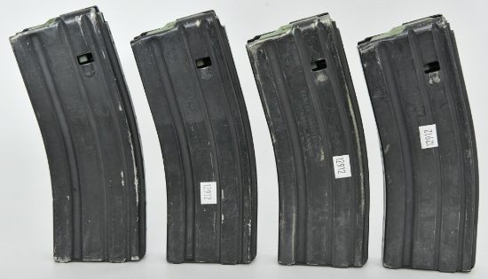 Lot of Four Metal 30 Rd. AR-15 Magazines