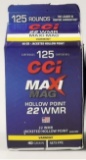 125 Rounds Of CCI Maxi-Mag .22 WMR Ammunition