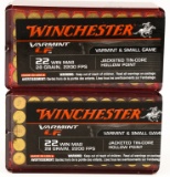 100 Rounds Of Winchester Varmint LF .22 WMR