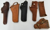 Lot of 6 Various Size Leather Holsters