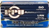 50 Rounds of PPU .38 Special Ammunition