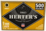 500 Rounds Of Herter's 9mm Luger Ammunition