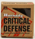 25 Rds Of Hornady .380 ACP Critical Defense Ammo