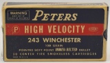 Collectors Box Of 20 Rds Peters .243 Win Ammo