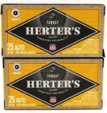 100 Rounds Of Herter's .25 Auto Ammunition